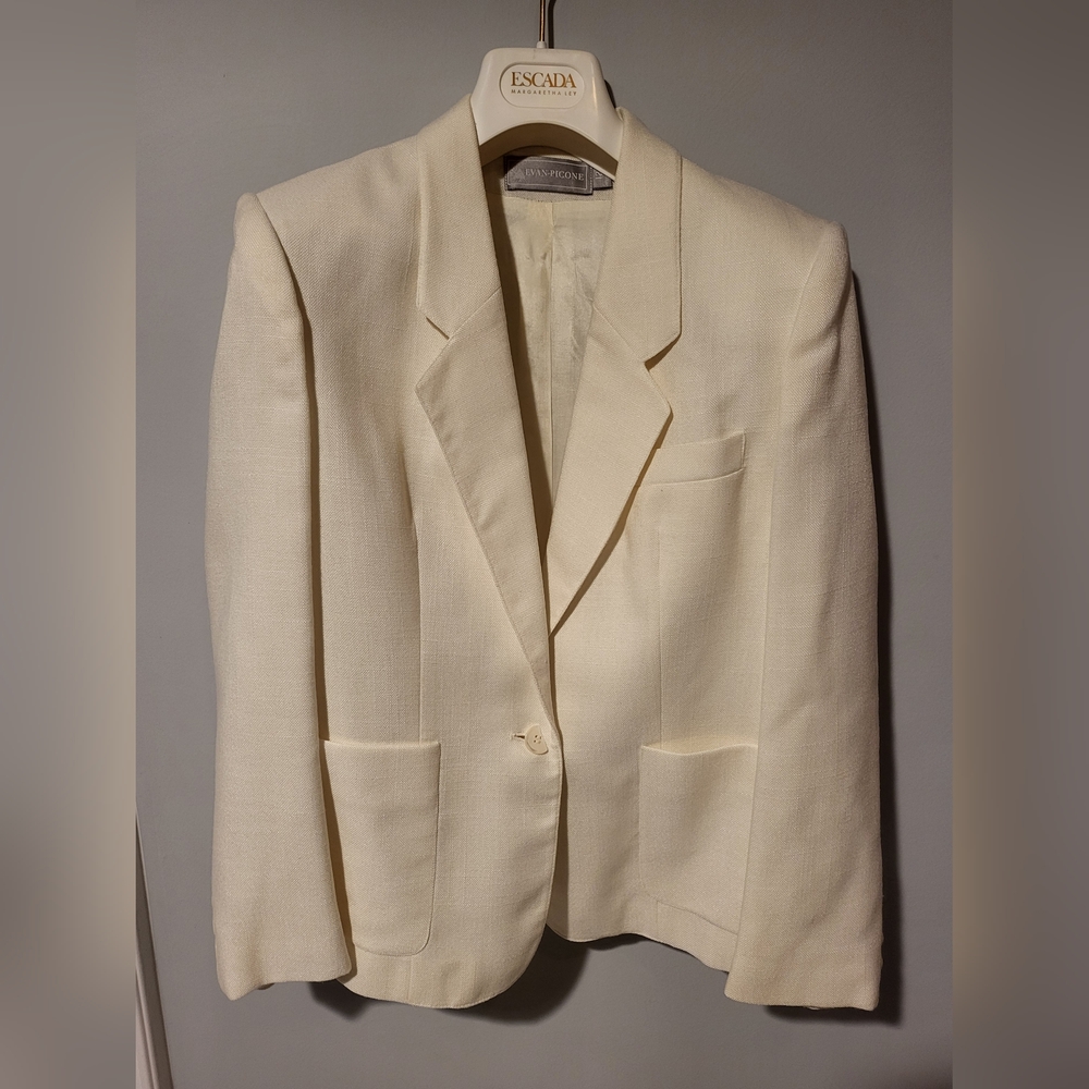 Evan Picone size 12 off white 3-pocket blazer